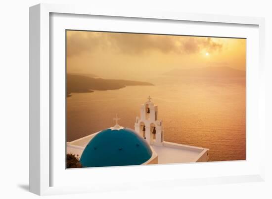 Blue Dome and Bell Tower at Sunset-Neale Clark-Framed Photographic Print