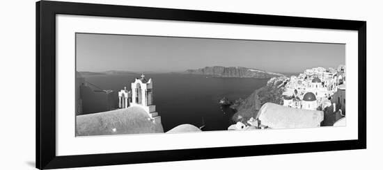 Blue Domed Churches in the Village of Oia, Santorini (Thira), Cyclades Islands, Aegean Sea, Greece-Gavin Hellier-Framed Photographic Print