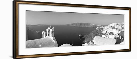 Blue Domed Churches in the Village of Oia, Santorini (Thira), Cyclades Islands, Aegean Sea, Greece-Gavin Hellier-Framed Photographic Print