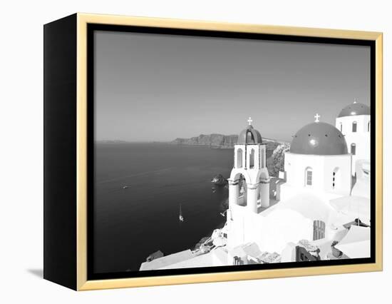 Blue Domed Churches in the Village of Oia, Santorini (Thira), Cyclades Islands, Aegean Sea, Greece-Gavin Hellier-Framed Premier Image Canvas