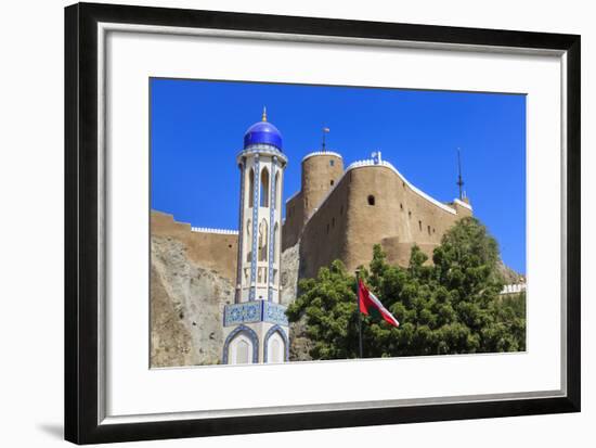 Blue Domed Mosque Minaret, Oman-Eleanor Scriven-Framed Photographic Print