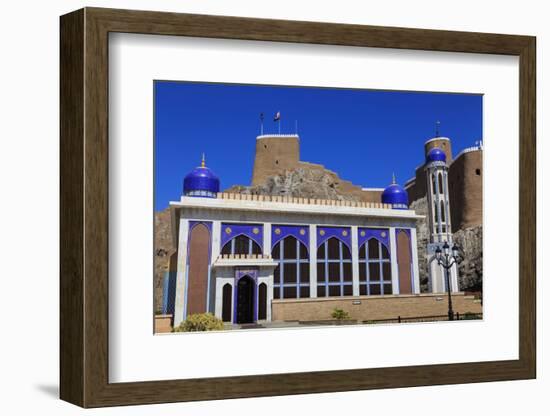 Blue Domed Mosque with Minaret and Al-Mirani Fort, Old Muscat, Oman, Middle East-Eleanor Scriven-Framed Photographic Print