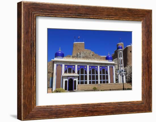 Blue Domed Mosque with Minaret and Al-Mirani Fort, Old Muscat, Oman, Middle East-Eleanor Scriven-Framed Photographic Print