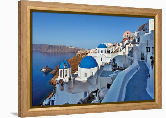 Blue Domes and Walkway-Larry Malvin-Framed Premier Image Canvas