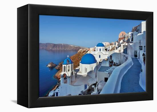 Blue Domes and Walkway-Larry Malvin-Framed Premier Image Canvas