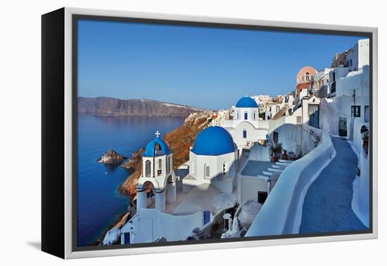 Blue Domes and Walkway-Larry Malvin-Framed Premier Image Canvas