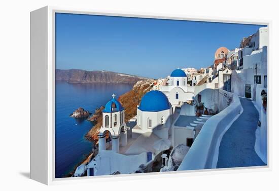 Blue Domes and Walkway-Larry Malvin-Framed Premier Image Canvas