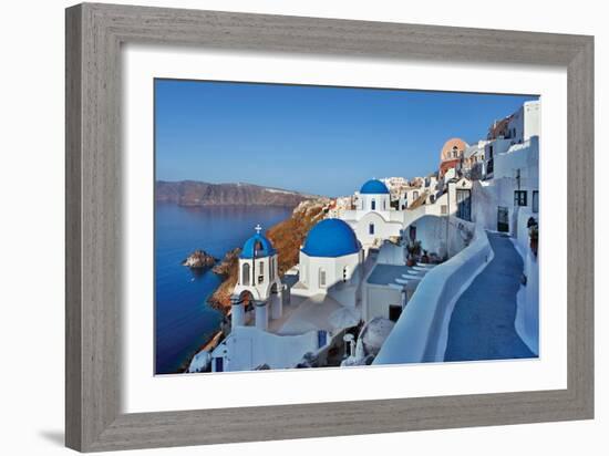Blue Domes and Walkway-Larry Malvin-Framed Photographic Print