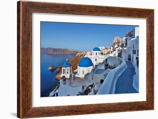 Blue Domes and Walkway-Larry Malvin-Framed Photographic Print