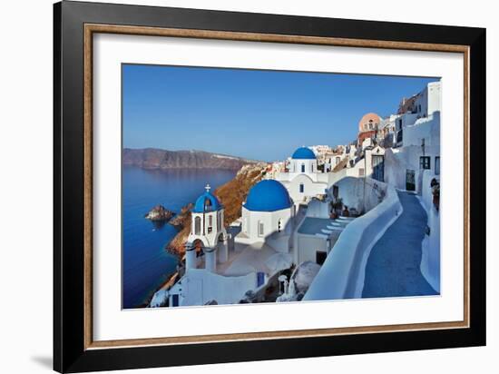 Blue Domes and Walkway-Larry Malvin-Framed Photographic Print