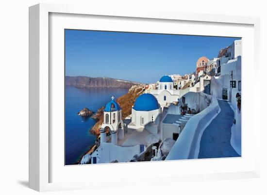 Blue Domes and Walkway-Larry Malvin-Framed Photographic Print