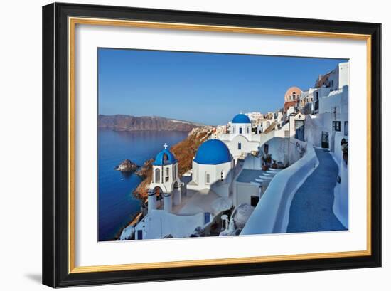 Blue Domes and Walkway-Larry Malvin-Framed Photographic Print