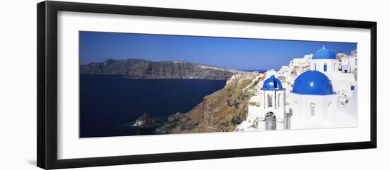 Blue Domes of a Church, Oia, Santorini, Cyclades Islands, Greece-null-Framed Photographic Print