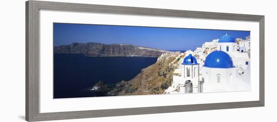 Blue Domes of a Church, Oia, Santorini, Cyclades Islands, Greece-null-Framed Photographic Print