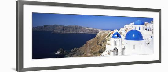 Blue Domes of a Church, Oia, Santorini, Cyclades Islands, Greece-null-Framed Photographic Print