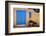 Blue Door And Adobe Wall, Taos, NM-George Oze-Framed Premium Photographic Print