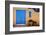 Blue Door And Adobe Wall, Taos, NM-George Oze-Framed Photographic Print