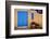 Blue Door And Adobe Wall, Taos, NM-George Oze-Framed Photographic Print