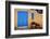 Blue Door And Adobe Wall, Taos, NM-George Oze-Framed Photographic Print