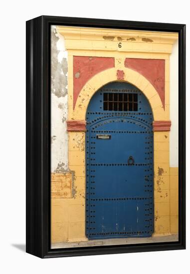 Blue Door, Essaouira, Morocco-Natalie Tepper-Framed Stretched Canvas