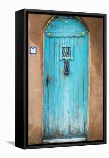 Blue Door III-Kathy Mahan-Framed Premier Image Canvas
