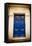 Blue Door in Paris-Erin Berzel-Framed Premier Image Canvas