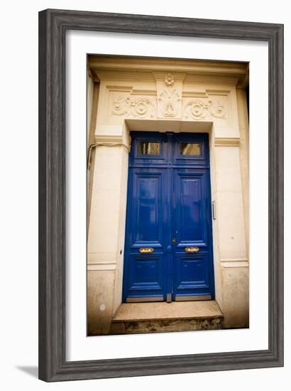 Blue Door in Paris-Erin Berzel-Framed Photographic Print