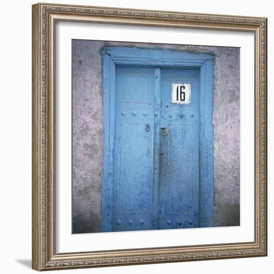 Blue Door in the Jewish Quarter of the City of Bukhara, Uzbekistan, Central Asia-Christopher Rennie-Framed Photographic Print