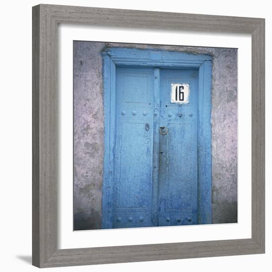 Blue Door in the Jewish Quarter of the City of Bukhara, Uzbekistan, Central Asia-Christopher Rennie-Framed Photographic Print