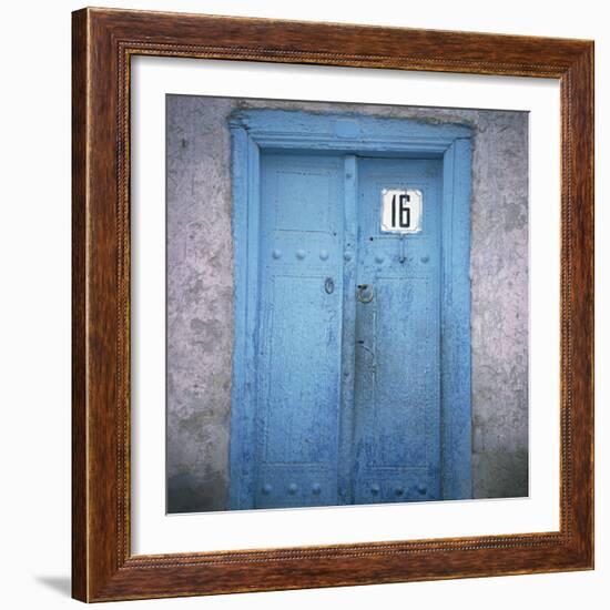 Blue Door in the Jewish Quarter of the City of Bukhara, Uzbekistan, Central Asia-Christopher Rennie-Framed Photographic Print