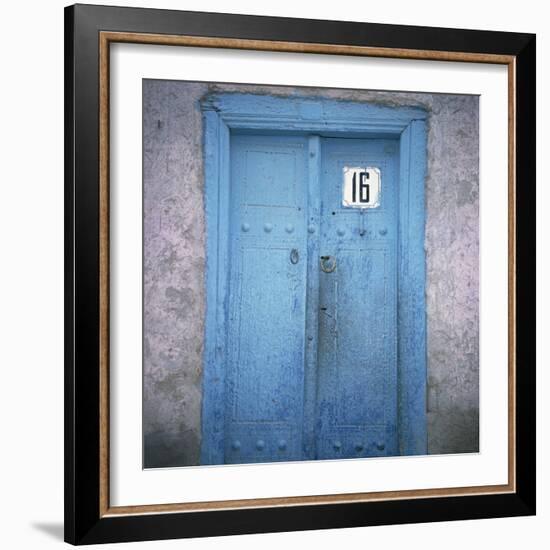 Blue Door in the Jewish Quarter of the City of Bukhara, Uzbekistan, Central Asia-Christopher Rennie-Framed Photographic Print