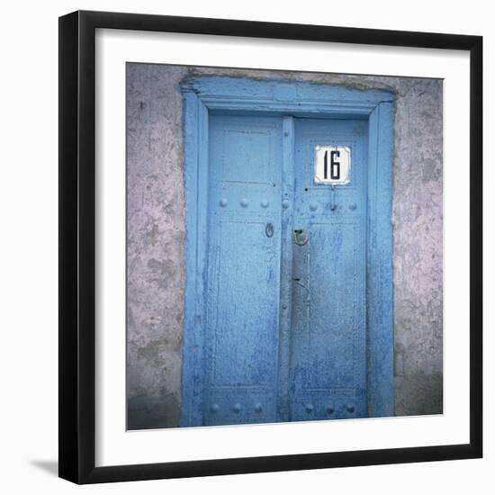 Blue Door in the Jewish Quarter of the City of Bukhara, Uzbekistan, Central Asia-Christopher Rennie-Framed Photographic Print