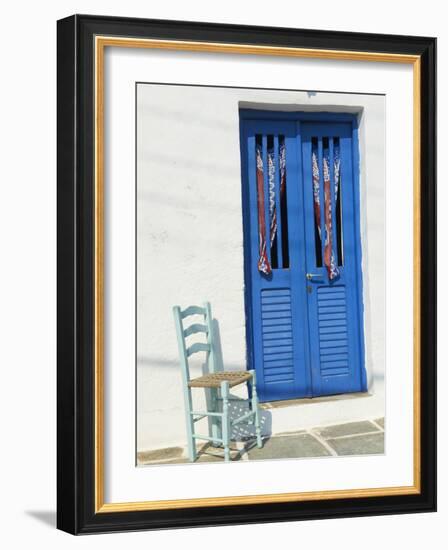 Blue Door in the Old Village of Kastro, Sifnos, Cyclades Islands, Greek Islands, Greece, Europe-Tuul-Framed Photographic Print