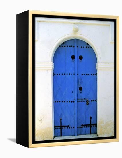 Blue Door, Karaman Village, Northern Cyprus-Doug Pearson-Framed Premier Image Canvas