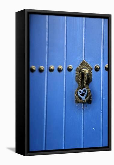 Blue Door of Kasbah of Oudaya, UNESCO World Heritage Site, Rabat, Morocco, Africa-Kymri Wilt-Framed Premier Image Canvas