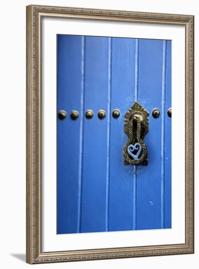 Blue Door of Kasbah of Oudaya, UNESCO World Heritage Site, Rabat, Morocco, Africa-Kymri Wilt-Framed Photographic Print