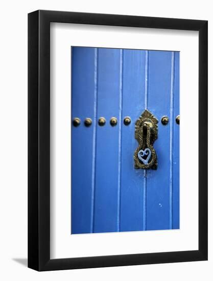 Blue Door of Kasbah of Oudaya, UNESCO World Heritage Site, Rabat, Morocco, Africa-Kymri Wilt-Framed Photographic Print