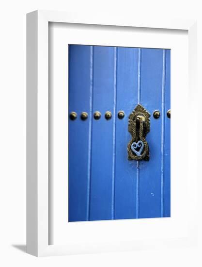 Blue Door of Kasbah of Oudaya, UNESCO World Heritage Site, Rabat, Morocco, Africa-Kymri Wilt-Framed Photographic Print