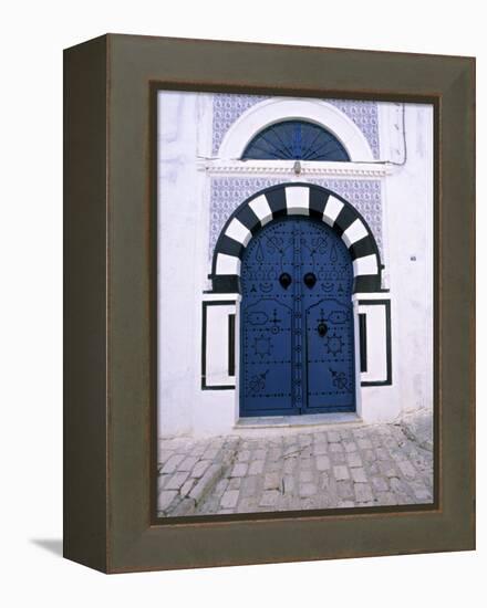Blue Door, Sidi Bou Said, Tunisia-Jon Arnold-Framed Premier Image Canvas