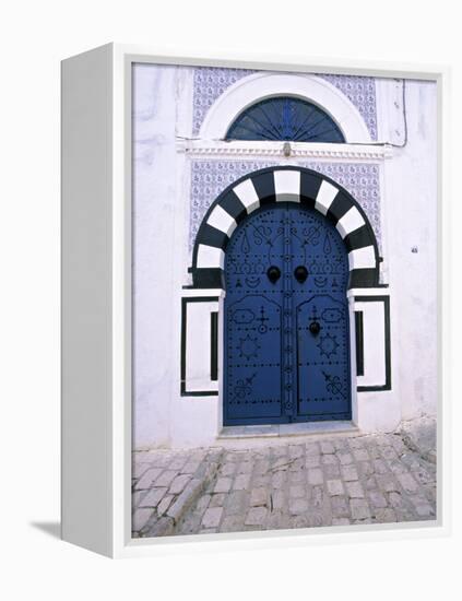 Blue Door, Sidi Bou Said, Tunisia-Jon Arnold-Framed Premier Image Canvas