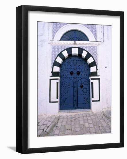 Blue Door, Sidi Bou Said, Tunisia-Jon Arnold-Framed Photographic Print