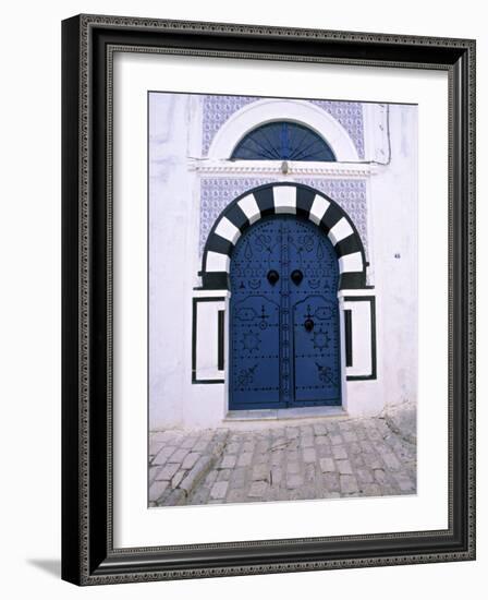 Blue Door, Sidi Bou Said, Tunisia-Jon Arnold-Framed Photographic Print