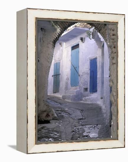 Blue Doors and Whitewashed Wall, Morocco-Merrill Images-Framed Premier Image Canvas