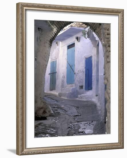 Blue Doors and Whitewashed Wall, Morocco-Merrill Images-Framed Photographic Print