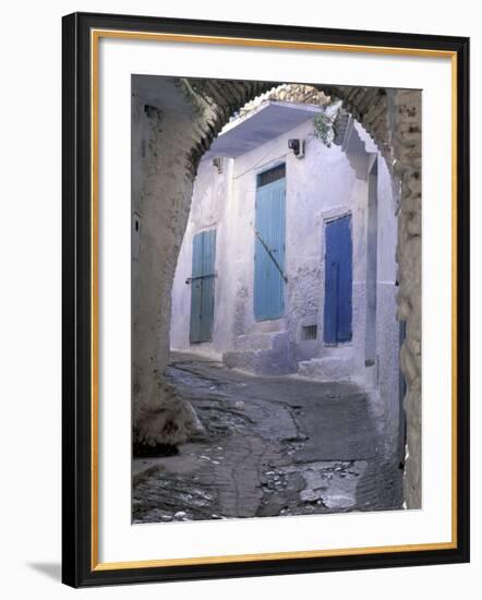 Blue Doors and Whitewashed Wall, Morocco-Merrill Images-Framed Photographic Print