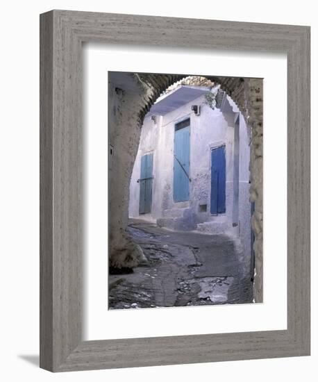 Blue Doors and Whitewashed Wall, Morocco-Merrill Images-Framed Photographic Print