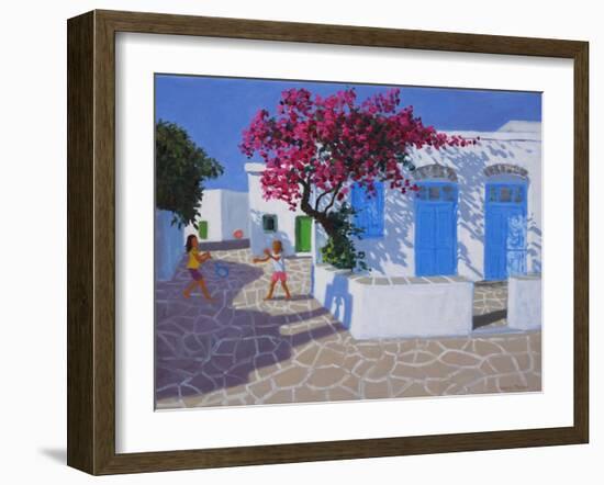 Blue Doors, Folygandros, Greek Islands, 2017-Andrew Macara-Framed Giclee Print