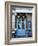 Blue Doors of Cafe, Marais District, Paris, France-Jon Arnold-Framed Photographic Print