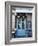 Blue Doors of Cafe, Marais District, Paris, France-Jon Arnold-Framed Photographic Print