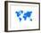 Blue Dotted World Map-NaxArt-Framed Art Print